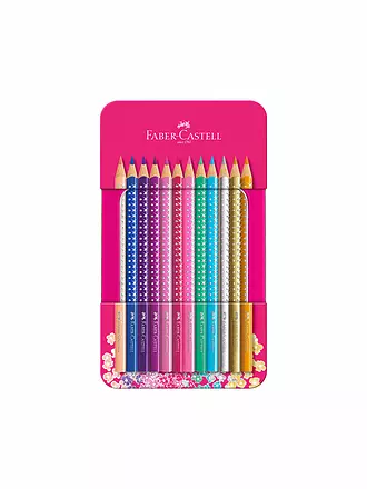 FABER-CASTELL | Sparkle Buntstifte Metalletui mit 12 Sparkle Buntstiften | 